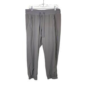 Z By ZELLA Women Jogger Pants L Gray Zipper Pocket Pull On Drawstring‎ Athletic